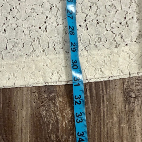 Old Navy Womens XL Lace Overlay Midi Skirt Cream Elastic Waist - Picture 7 of 9